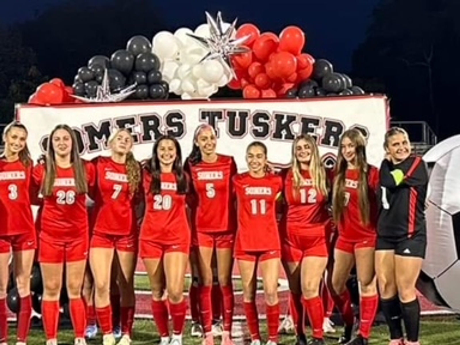Somers girls soccer team on Senior Night
